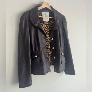 Designer Milly Genuine Leather Jacket in deep purple